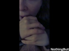 She eats your thick load of seed gif