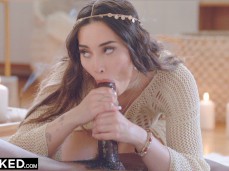 hippy girl aria lee slowly sucking massive black cock gif