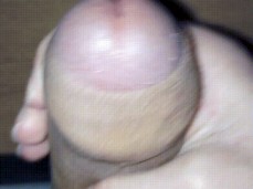 Horny college jock strokes his beautiful, big-headed, thick, uncut cock gif