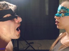 Spit on cuckold blonde gif