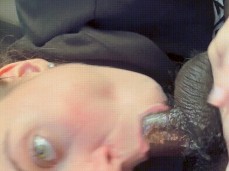 Snowbunny with pretty eyes giving sloppy head gif