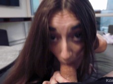 Close up blowjob from Tiana Blow gif