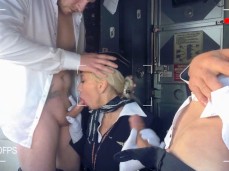 Alexa Bunny stewardess sucks 2 pilots gif