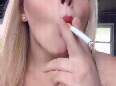 Smoking for Daddy getting all of the naughty thoughts gif