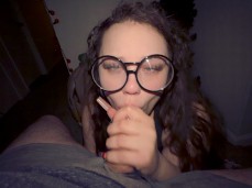 nerd sloppy blowjob gif