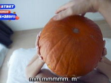 Jenny Lux gets surprise dick in pumpkin gif