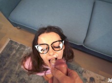 cum on Julia Jess face gif