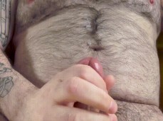 Hairy, beefy, bearded dad's inrense orgasm gif
