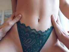 Petite green lingerie gif