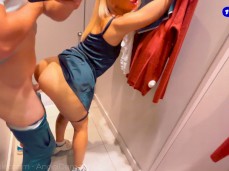 blonde standing fuck in changing room gif