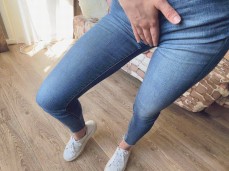 showing herself in tight jeans gif