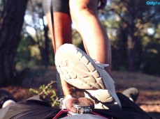 spring walk with cuckold husband on chastity leash gif