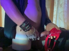 Big cumshot on panties gif