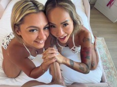 Double Handjob in POV gif