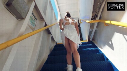 Lifting up skirt with no panties