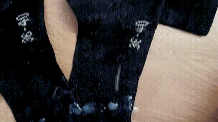 Massive cumshot on his underwear (socks)! The boy was good and could cum.