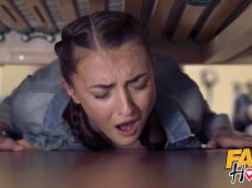 Girl fucked under bed gif