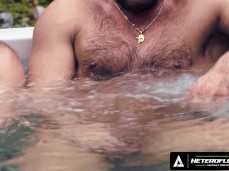 Only Matt & Sir Peter get closer in a Jacuzzi 0343 under water gif