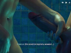 My girlfriend is masturbating in the pool (gameplay) gif