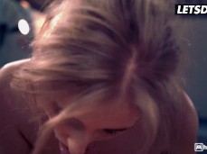 sexy skinny blonde blowjob gif