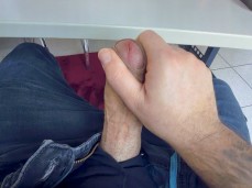 Whenever my flatmate is bored, he strokes his big-headed, fat, uncut cock gif