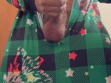 Beefy, smooth, uncut, str8 daddy in onesie brings white christmas 0301-1 10 gif