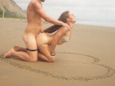 perfect brunette fucken on the beach gif