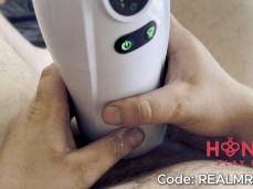 RealMrCake Enjoys KAI 2 Automatic Sucking Masturbator from Honey Play Box gif