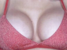 big fake tit cleavage close up gif