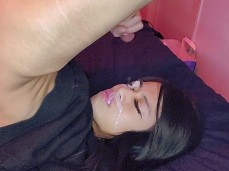 SELF facial on ladyboy gif