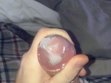 FIlling the condom with cum 10 gif