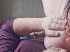 tit sucking handjob gif