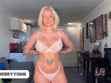 Trys on See Through Lingerie gif
