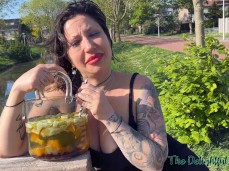 Publicly drinking pee sangria in Amsterdam gif