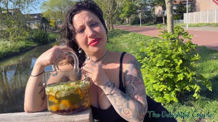 Publicly drinking pee sangria in Amsterdam