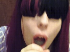cum swallowing whore gif