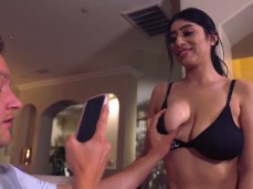 Violet Myers lets guy fondles her boobs while being recorded gif