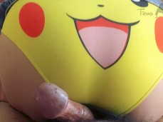 Cute panties are hidden beneath her denim skirt gif
