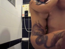 Hard Fuck brunette MILF in the Shower by Bull gif