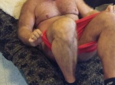 Hairy daddy bear gets naked gif