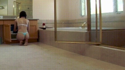 Sasha Grey in thong before shower