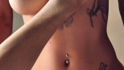squeezing her big natural tits while she rides
