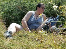 masturbating in the grass gif