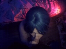 Cute gamer girl hard sucking a big cock to get sweet cum in her mouth gif