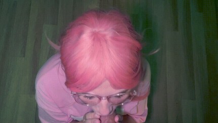 Anime girl loves to deepthroat this big dick