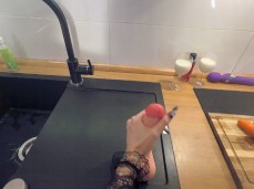 POV Dildo Rubbing in the Kitchen gif