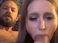 Laney Grey sucks Brad Newman gif
