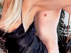 Satin Fetish - Sex in satin long dress, pantyhose and satin panties gif
