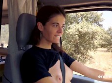 Ersties Dana Shows her boobs topless driving gif
