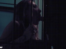 caged blowjob gif